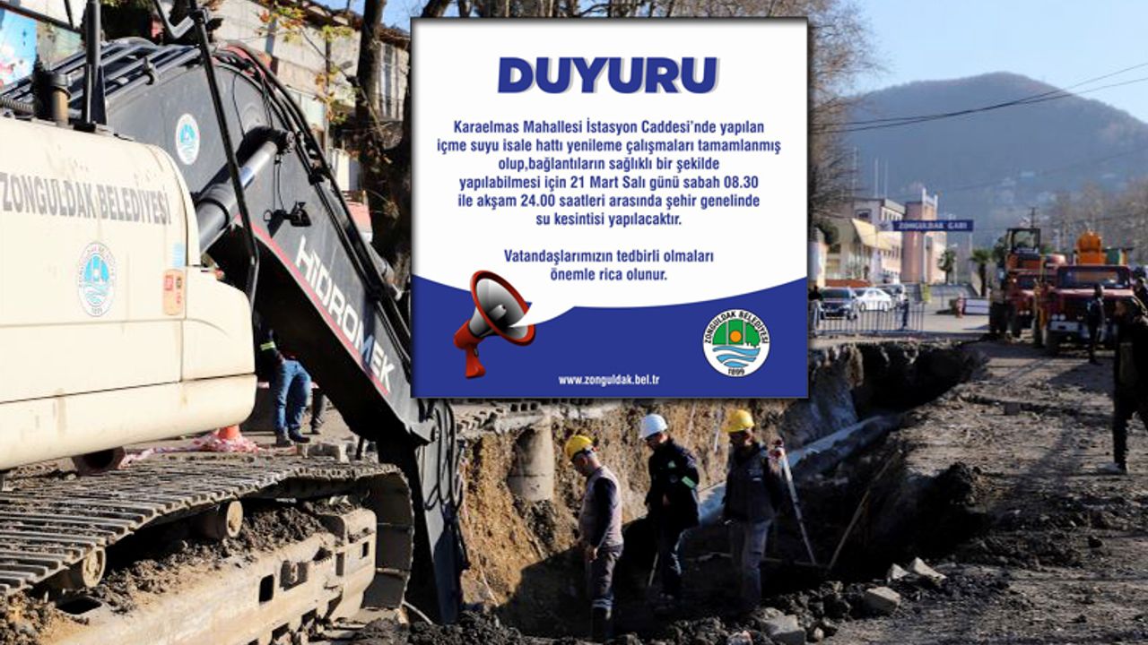 Zonguldak'ta su kesintisi yaşanacak
