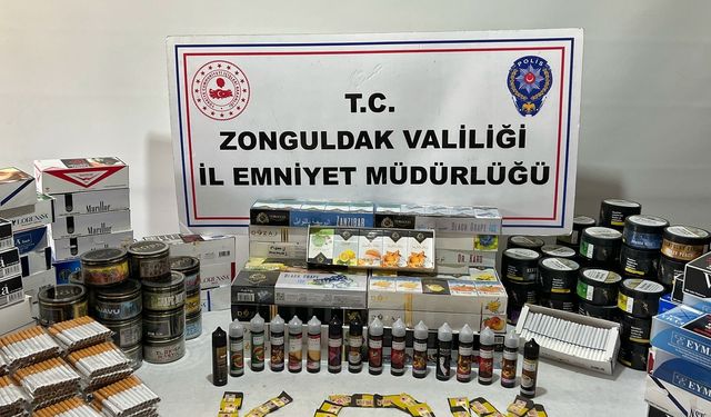 Tütüncüde çok sayıda kaçak ürüne el konuldu