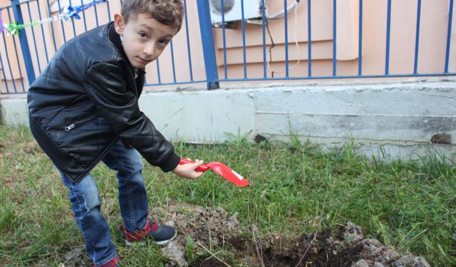 Prematüre bebek farkındalık buluşmasında fidan diktiler