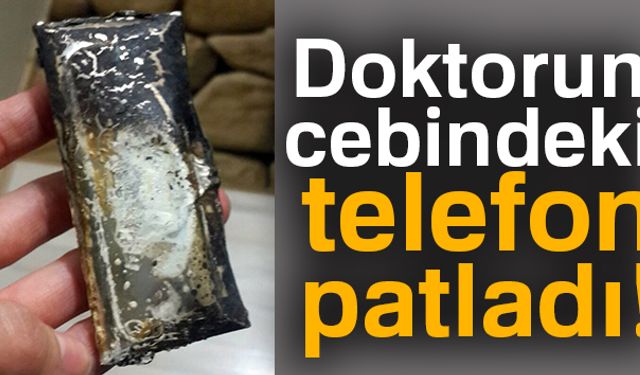 Zonguldak'ta bir doktorun, hasta muayene ederken cebindeki telefonu patlayarak alev aldı