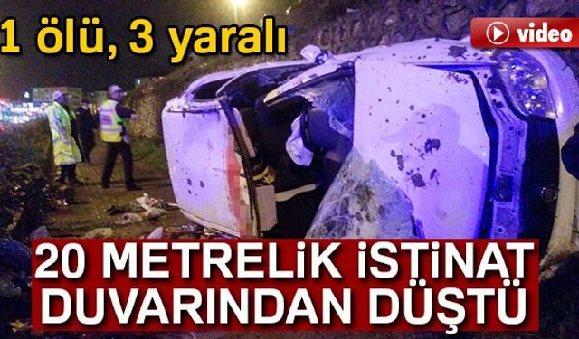 Bartında 20 metrelik istinat duvarından düşen otomobildeki 1 kişi hayatını kaybetti, 3 kişi yaralandı