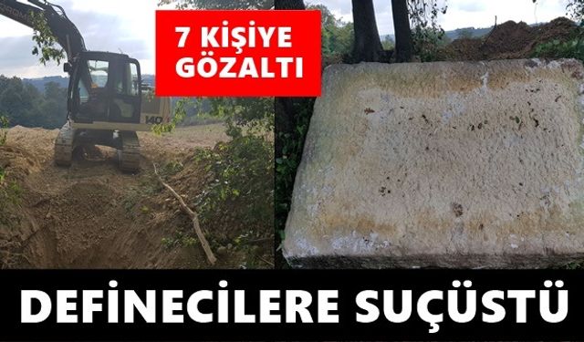 Zonguldakın Çaycuma ilçesine bağlı Filyos beldesi Abacık mahallesinde bulunan ormanlık alana kaçak kazı yapıldığının ihbarını alan jandarma ekipleri definecileri suçüstü yakaladı