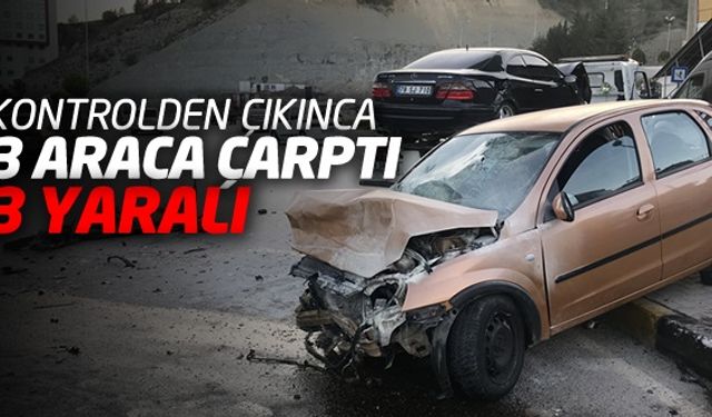 Karabükte sürücüsünün kontrolünü kaybettiği otomobil karşı yola geçerek üç araca çarptı, 3 kişi yaralandı