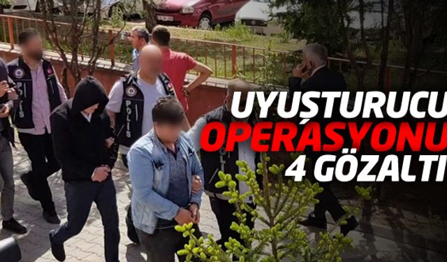 Karabükte düzenlenen uyuşturucu operasyonunda gözaltına alınan 4 kişi adliyeye sevk edildi