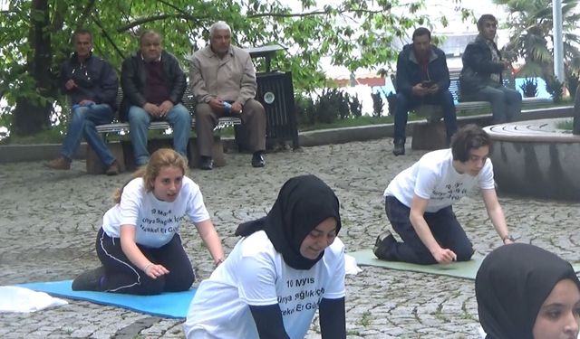 Aerobik yaptılar... Ahali ise ağzı açık onları seyretti!..