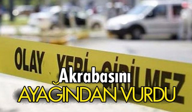 Zonguldakın Ereğli ilçesinde bir kişi, akrabasını silahla ayağından vurdu