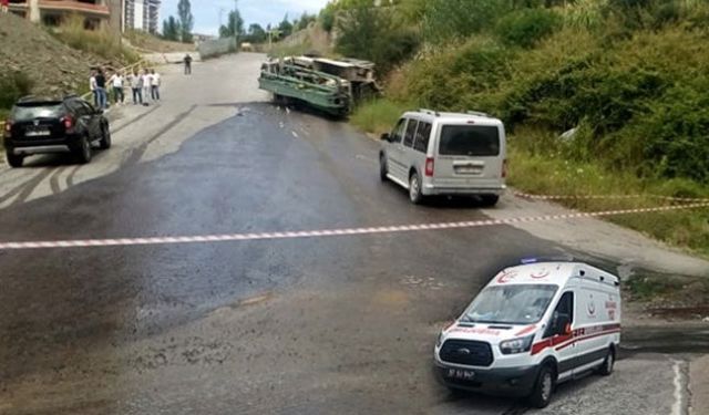 Beton mikseri devrildi: 1 yaralı!..