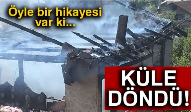 Zonguldak'ta belediye ve vatandaşların yardımıyla 10 yıl önce yapılan tek katlı ev yanarak kullanılamaz hale geldi