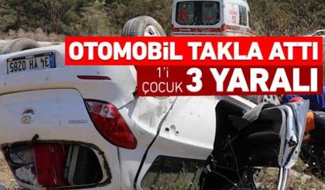 Karabük'te sürücüsünün direksiyon hakimiyetini kaybettiği otomobil yoldan çıkarak takla attı