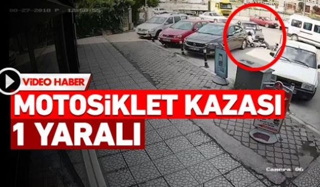 Karabükte motosiklet ile otomobilin çarpıştığı kaza güvenlik kameralarınca kaydedildi