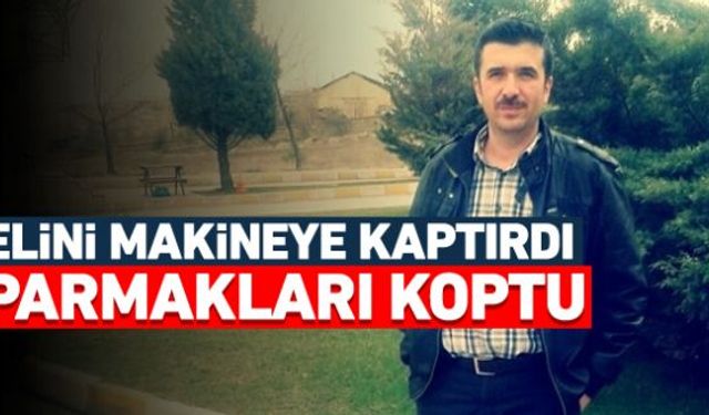 Karabük Yenicede bir mobilya fabrikasında çalışan işçilerden Murat Gövem, elini makineye kaptırdı