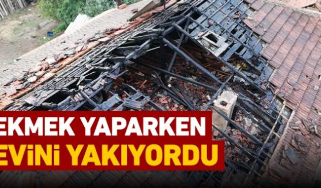 Karabükün Yenice ilçesinde bir evde ekmek yaparken baca tutuştu