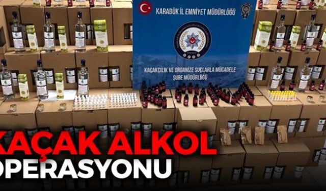 Karabük polisi tarafından kaçak alkol yüklü bir tıra düzenlenen operasyonda 2 bin 512 adet birer litrelik etil alkol, 293 adet meşe sıvısı ve 411 anason kiti ele geçirildi