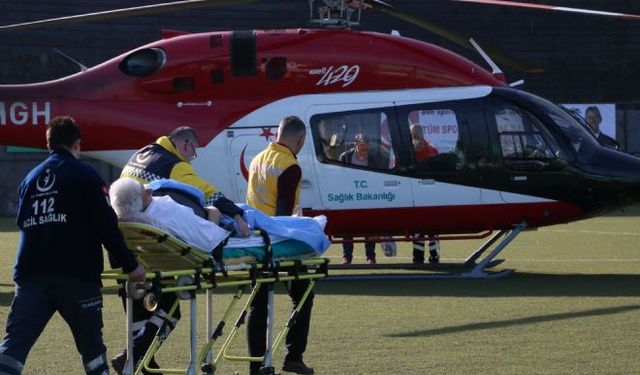 Ambulans helikopter 72 yaşındaki hasta için havalandı...