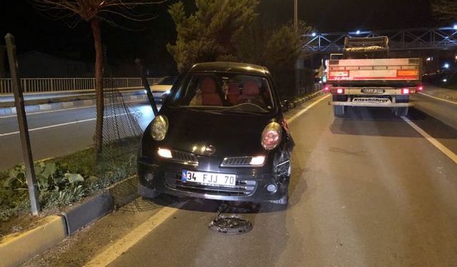 Hatalı sollama yapan TIR otomobile çarptı!..