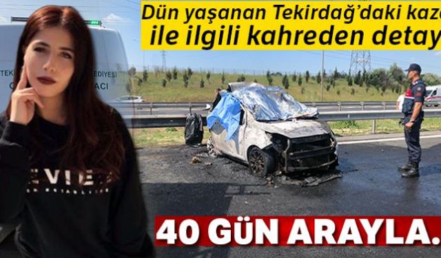 Tekirdağ'ın Çorlu ilçesinde tır ile çarpışan otomobilde yanarak ölen 5 kişiden Melike Sülün'ün Bursa'nın Orhangazi ilçesinde yaşadığı öğrenildi