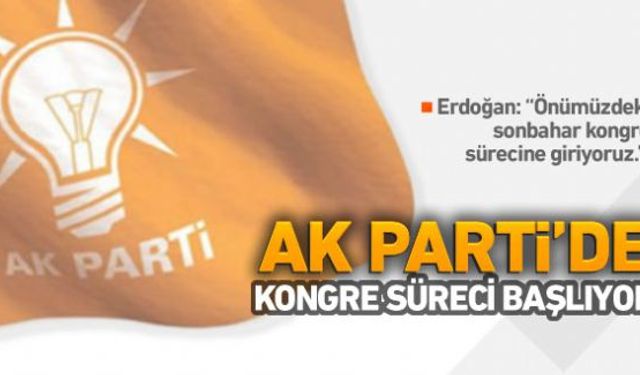 Cumhurbaşkanı ve AK Parti Genel Başkanı Recep Tayyip Erdoğan bugün İl Başkanları toplantısında yaptığı konuşmada önümüzdeki sonbaharda kongre sürecinin başlayacağını açıkladı