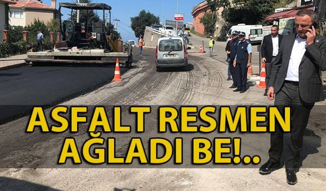 Zonguldak Belediyesi tarafından dökülmeye başlanan asfalt çalışması, partililer arasında da sosyal medyada "Asfalt ağladı be