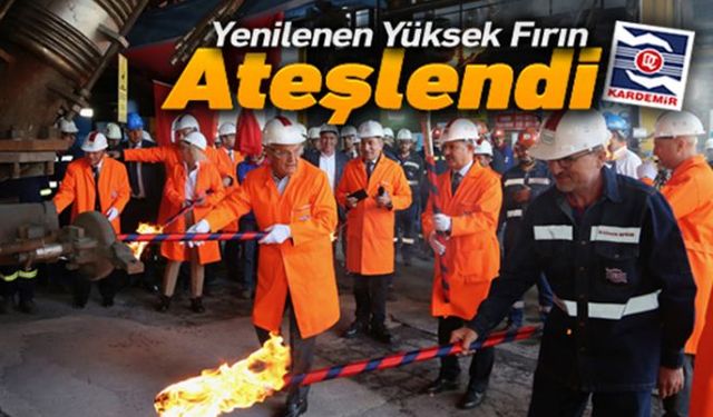 10 Haziranda durdurulan 4 nolu yüksek fırını, 112 gün süren yenileme çalışmalarının ardından düzenlenen törenle yeniden ateşlendi