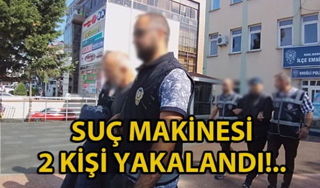 Zonguldakın Ereğli ilçesi Emniyet Müdürlüğü Asayiş Büro amirliği ekipleri tarafından biri 9 ayrı suçtan, diğeri ise 5 ayrı suçtan aranması olan iki kişi yakaladı