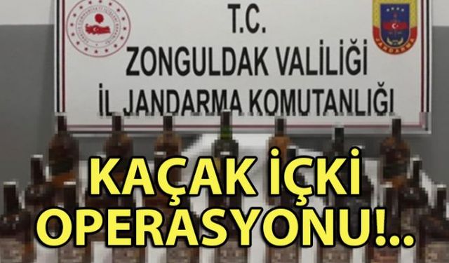 Zonguldakın Devrek ilçesinde jandarmanın durdurduğu TIRda kaçak içki ele geçirildi