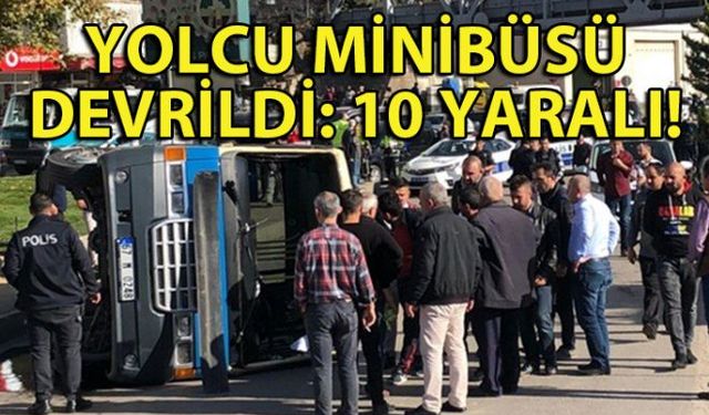 Zonguldakta yolcu minibüsü devrildi, kazada biri çocuk 10 kişi yaralandı