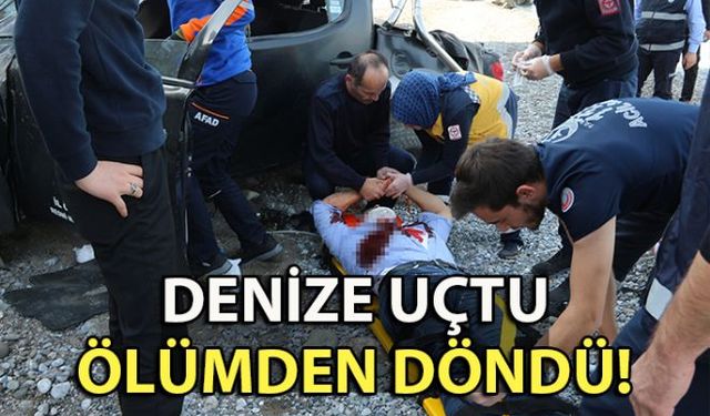 Zonguldak Merkez ile Kilimli'yi birbirine bağlayan yolda meydana gelen kazada Özel İdare Müdürlüğü'ne ait araç Uzunkum mevkisinde yoldan deniz kenarına uçtu