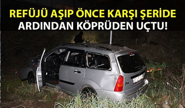 Zonguldakın Ereğli ilçesinde dereye uçan otomobilde ki 3 kişi yaralandı