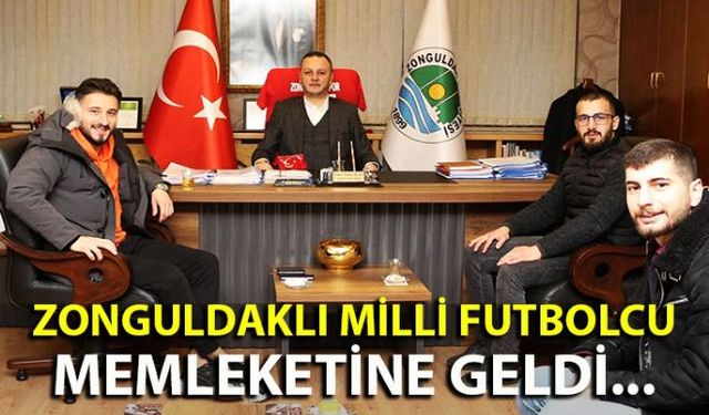 Zonguldaklı milli futbolcu Enver Cenk Şahin, Zonguldak Belediye Başkanı Ömer Selim Alan'ı ziyaret etti