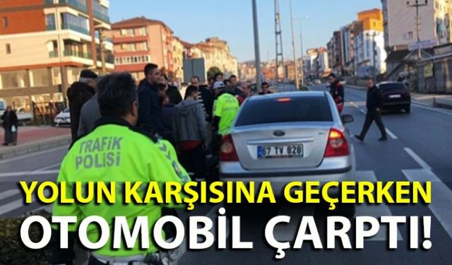 Zonguldakın Ereğli ilçesinde yolun karşısına geçmek isteyen yayaya otomobil çarptı