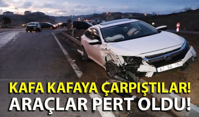 Zonguldakın Ereğli ilçesi Deli Hakkı yol ayrımı kavşağında iki otomobilin çarpışması sonucu bir kişi yaralandı