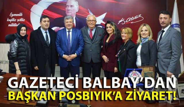 Gazeteci ve Yazar Mustafa Balbay, Ereğli Belediye Başkanı Halil Posbıyıkı makamında ziyaret etti