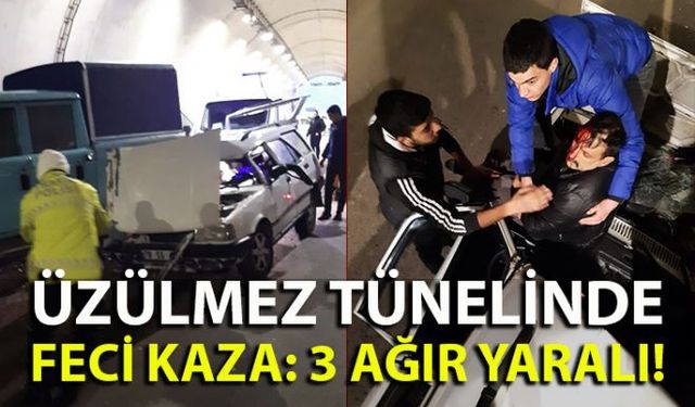 Zonguldakta, otomobilin önündeki kamyonete çarpması sonucu meydana gelen trafik kazasında 3 kişi ağır yaralandı