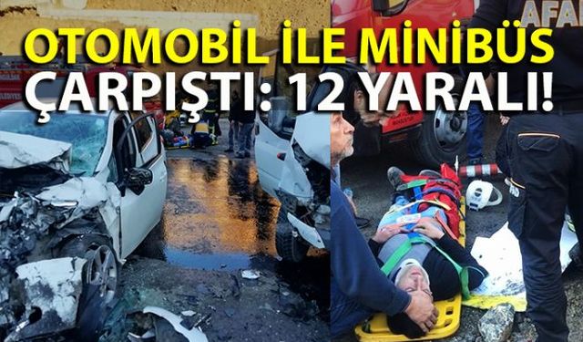 Zonguldak 'ta otomobil ile minibüsün çarpışması sonucu 12 kişi yaralandı