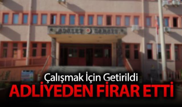 Bir mahkum, çalıştırılmak üzere götürüldüğü adliye binasından firar etti