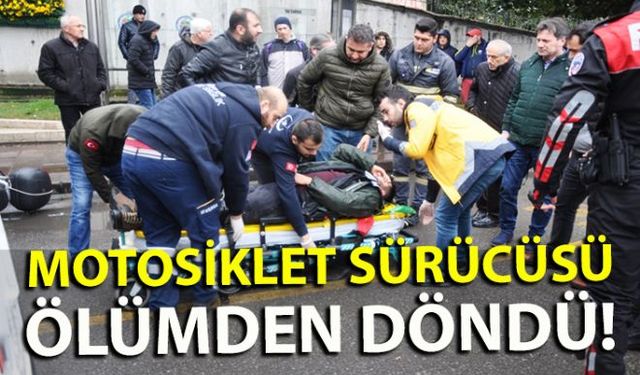 Zonguldakın Ereğli ilçesinde meydana gelen trafik kazasında motosiklet sürücüsü yaralandı