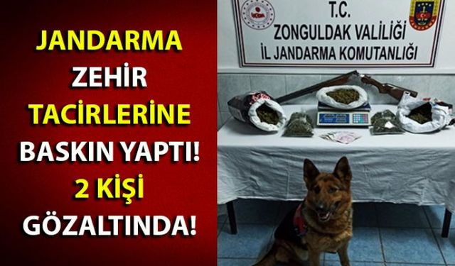 Zonguldakın Kilimli ilçesine bağlı Ayiçi mahallesinde Jandarma ekiplerince düzenlenen operasyonda 5 kilo Kubar esrar ele geçirilirken 2 şüpheli de gözaltına alındı