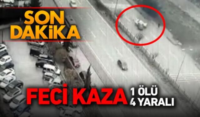 İki otomobilin çarpıştığı feci kazada 1 kişi ölürken 4 kişi de yaralandı