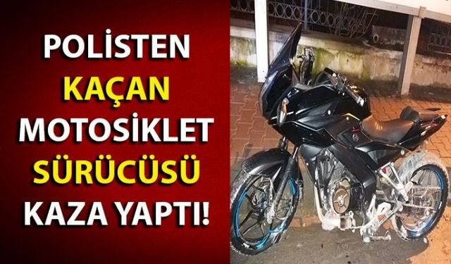 Zonguldakta Çaydamar mahallesi mevkiinde polisten kaçan motor kaza yaparken genç sürücü ağır yaralandı