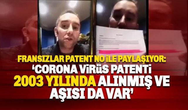 Fransızlar tarafından sosyal medyada paylaşılan bir videoda, dünya genelinde her geçen gün binlerce kişinin hayatını kaybetmesine eden olan Corona Virüs salgının 2003 yılında Fransa'da bir laboratuvar Fransız-Wuhan bir ekip tarafından SARS ve bir başka vi