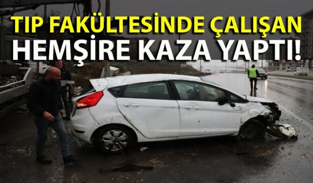 Zonguldakın Ereğli ilçesinde meydana gelen trafik kazasında sağlık çalışanı ve aracı kullanan hemşire yaralandı