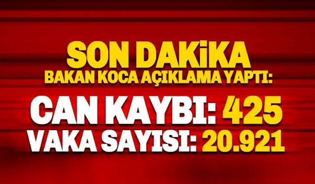 Sağlık Bakanı Fahrettin Koca Corona salgınına ilişkin son verileri paylaştı