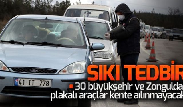 Karabük İl Hıfzıssıhha Kurulu tarafından alınan yeni tip korona virüs (Covid-19) tedbirleri kapsamında 30 büyükşehir ve Zonguldak plakalı araçların kente alınmayacağı açıklandı