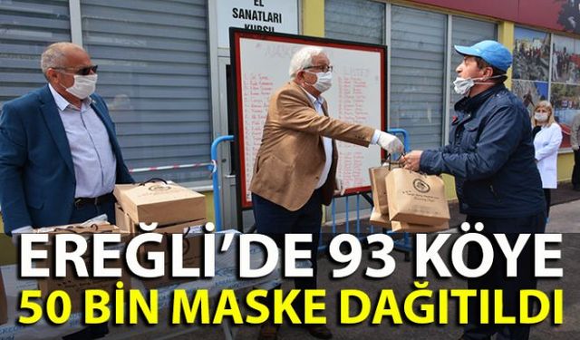 Ereğli Belediye Başkanı Halil Posbıyık, ilçedeki 93 köye 50 bin maske desteğinde bulundu