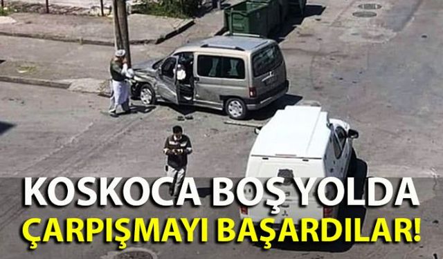 Zonguldakın Ereğli ilçesinde iki hafif ticari kamyonetin çarpışması sonucu kaza meydana geldi