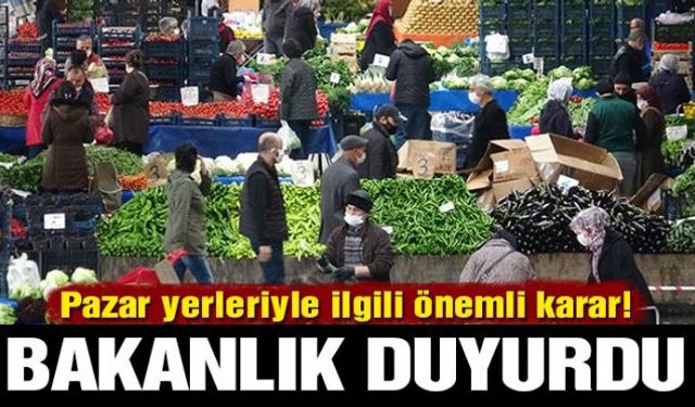 İçişleri Bakanlığı, 81 il valiliğine 'Pazar Yerleri' konulu yeni bir genelge gönderdi