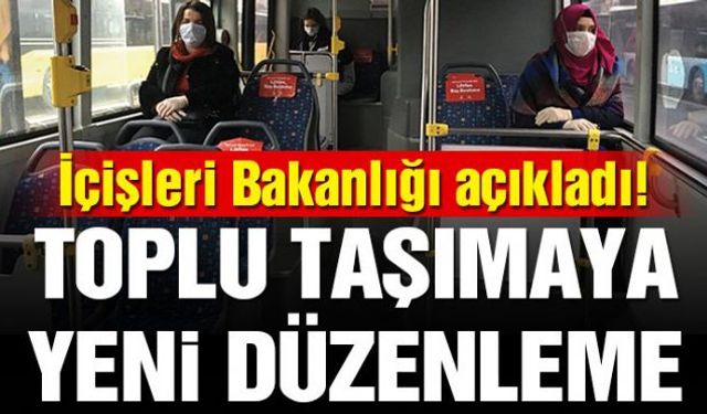 İçişleri Bakanlığı tarafından 81 il valiliğine gönderilen genelgede, şehir içi çalışan toplu taşıma araçlarında ve personel servislerinde araç ruhsatında belirtilen yolcu taşıma kapasitesinin yüzde 50'si oranında yolcu kabul edileceği yönündeki talimatın 