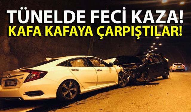 Zonguldak-Ereğli Karayolu üzerinde bulunan Değirmenağzı Tünelinde 2 otomobilin kafa kafaya çarpıştığı kazada 3 kişi yaralandı