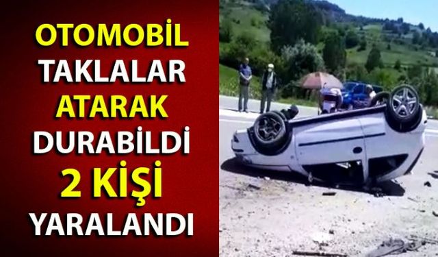 Zonguldak-Ankara karayolunda seyir halinde olan bir otomobil, sürücüsün direksiyon hakimiyetini kaybetmesi sonucu takla attı