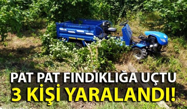 Zonguldakın Ereğli ilçesinde sürücünün direksiyon hâkimiyetini kaybetmesi ile devrilen patpat kazasında 3 kişi yaralandı